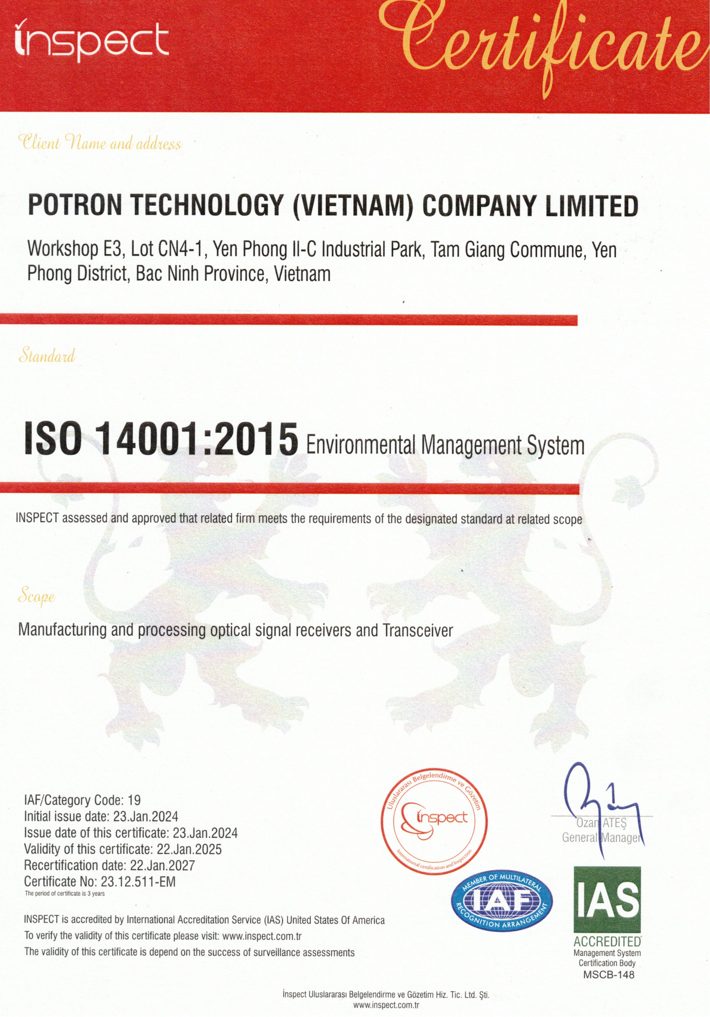 ISO 14001:2015 VIETNAM